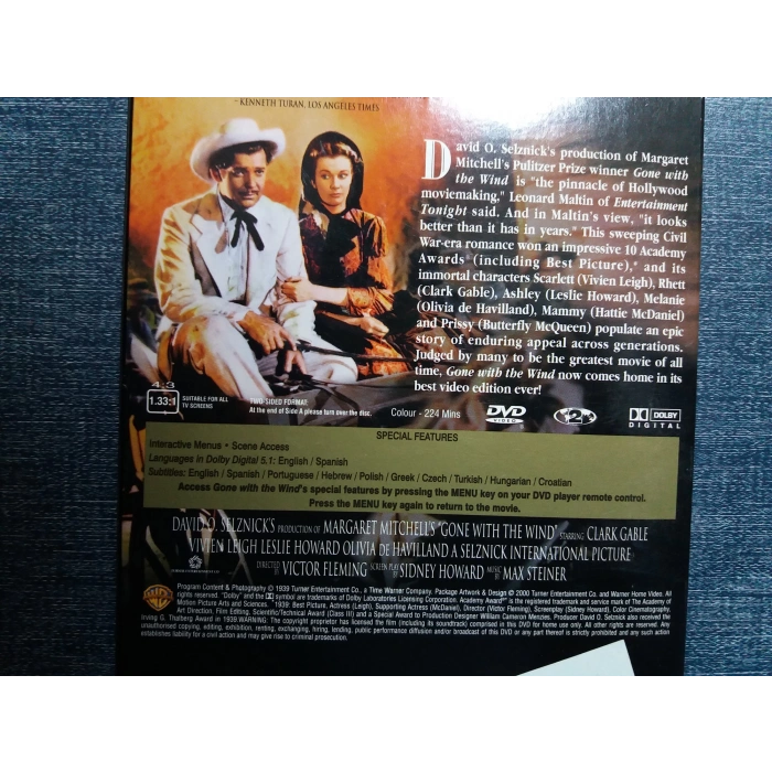 GONE WITH THE WIND RÜZGAR GİBİ GEÇTİ DVD ( Tr Altyazı-Snapcase )