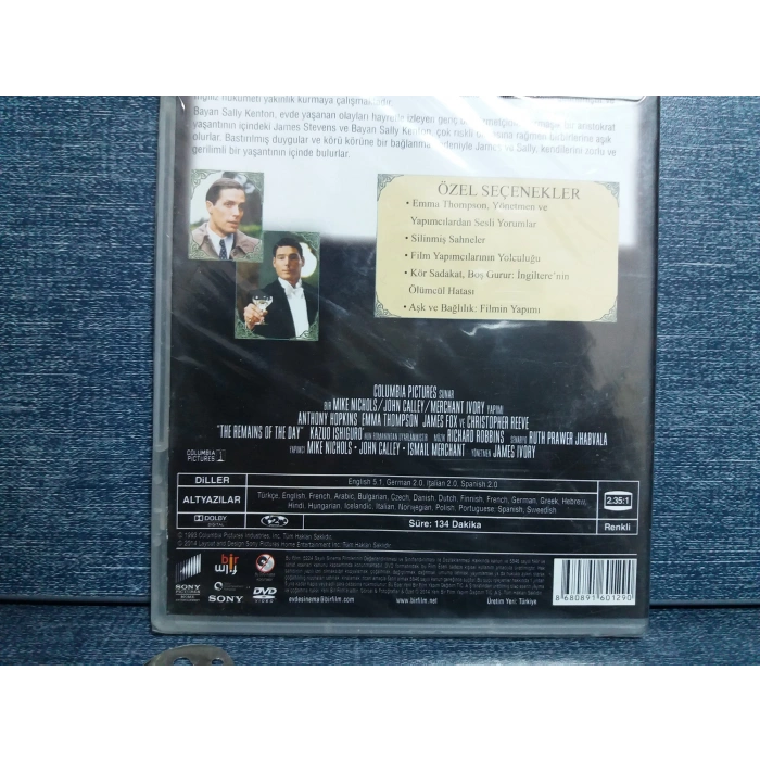 GÜNDEN KALANLAR ANTHONY HOPKINS DVD FİLM ( SIFIR )