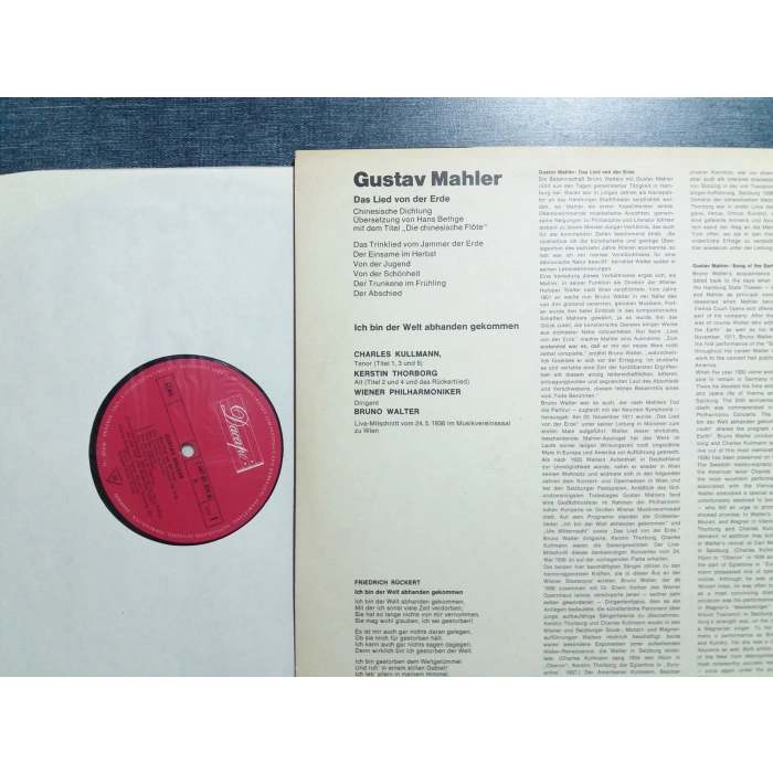 GUSTAV MAHLER LIED VON ERDE BRUNO WALTER