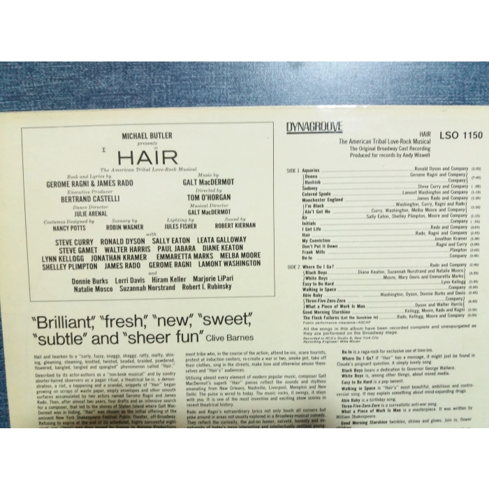 HAIR LOVE ROCK MUSICAL FILM MUSIC LP