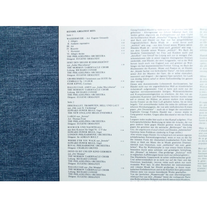 HANDEL GREATEST HITS LP