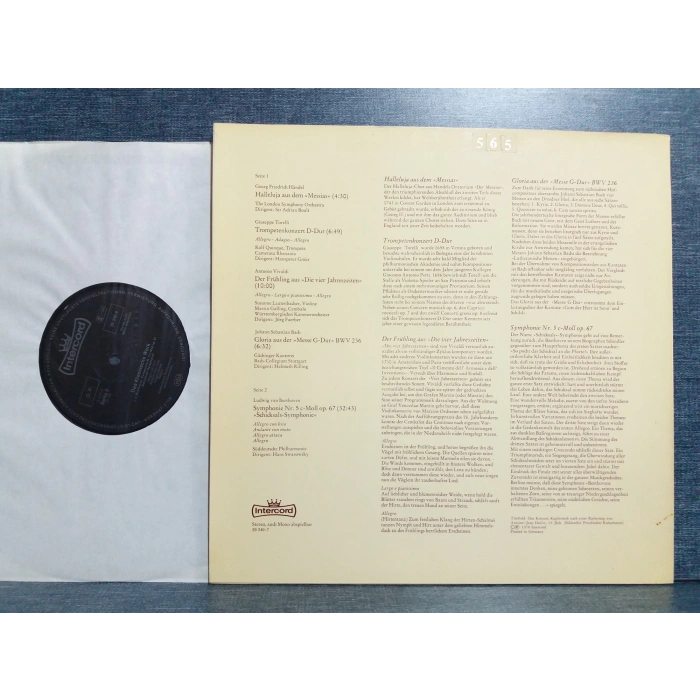 HANDEL TORELLI VIVALDI BACH BEETHOVE  LP