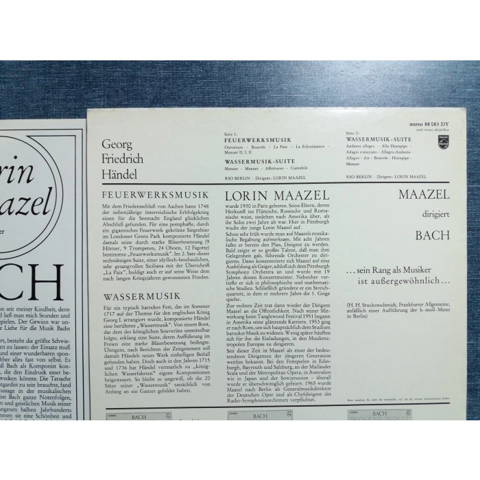 HANDEL WASSERMUSIK SUITE FEUER LORIN MAAZEL