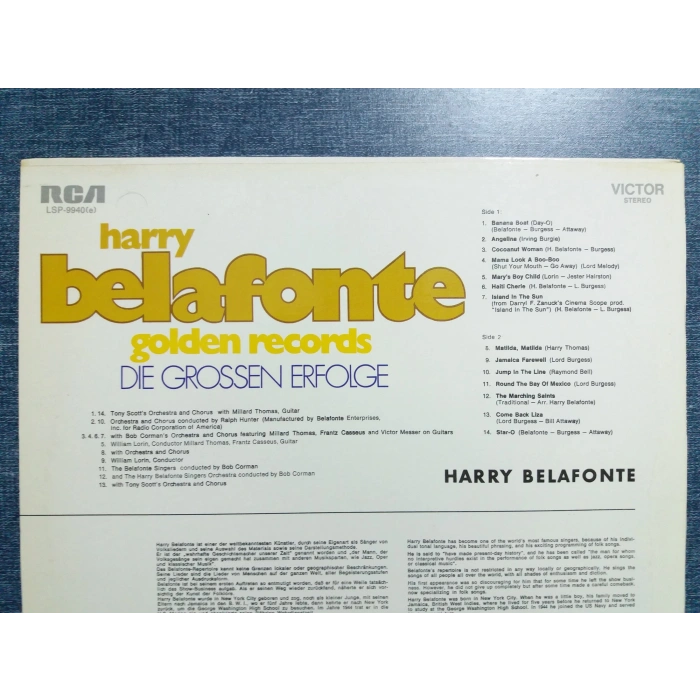 HARRY BELAFONTE GOLDEN HITS