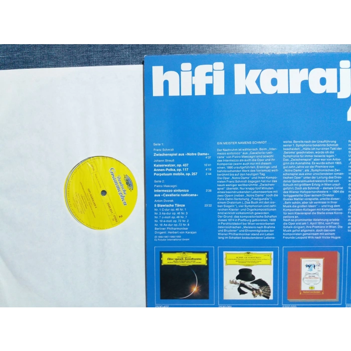 HIFI KARAJAN 4  SCHMIDT STRAUSS MASCAGNI DVORAK