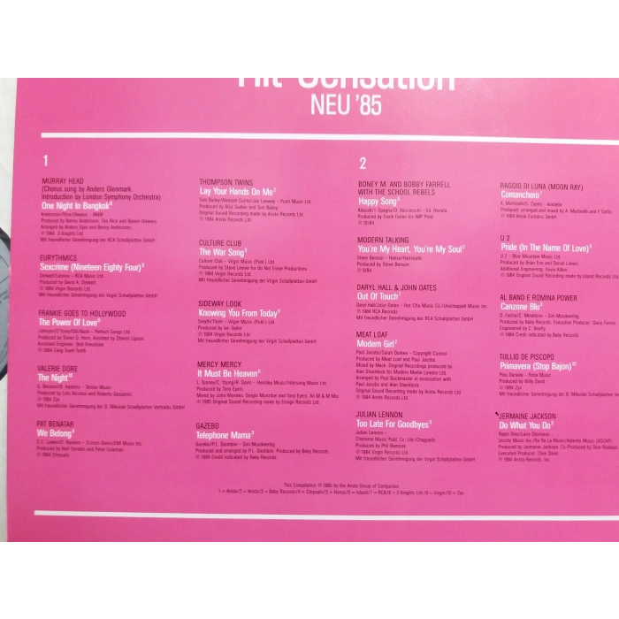 HIT SENSATIONS NEU 85 MUSIC LP