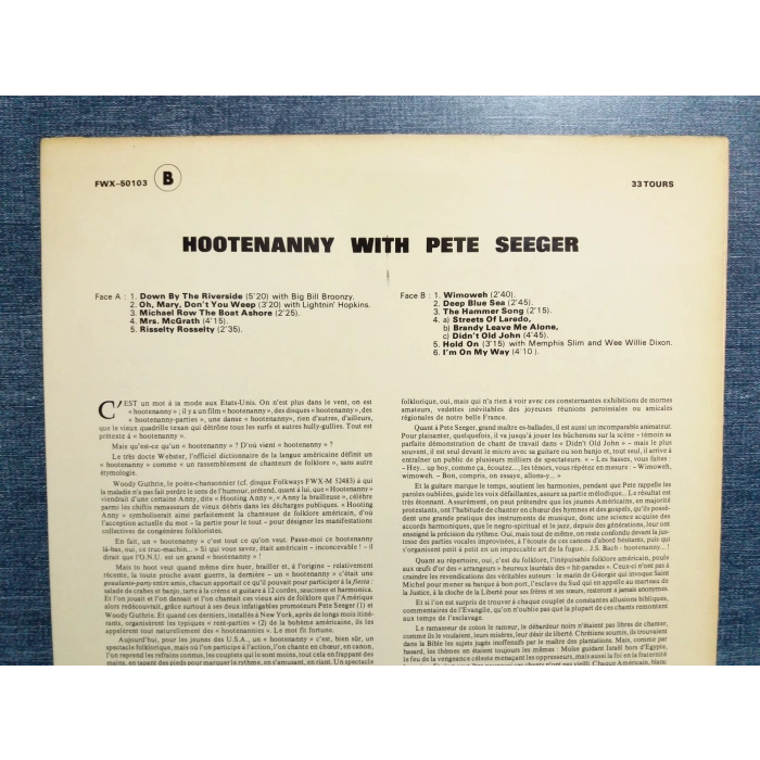 HOOTENANNY WITH PETE SEEGER MUSIC LP