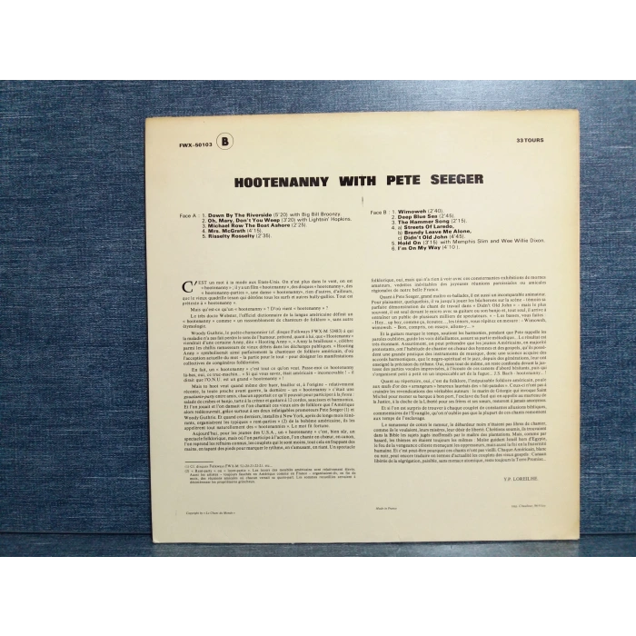 HOOTENANNY WITH PETE SEEGER MUSIC LP