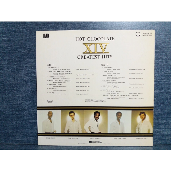 HOT CHOCOLATE GREATEST HITS MUSIC LP