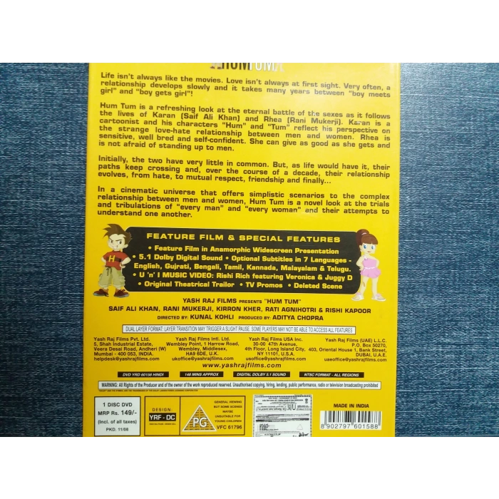 HUM TUM HINT DVD FİLM (İNGİLİZCE)