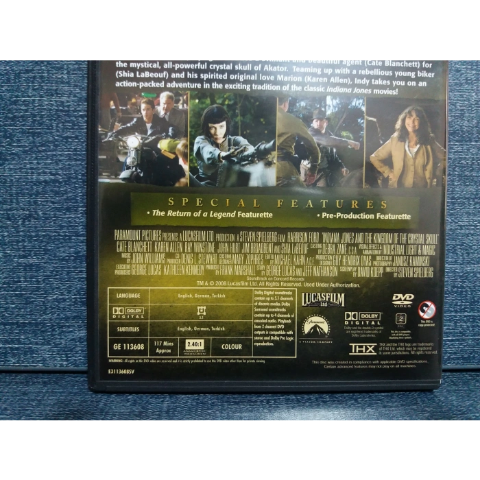 INDIANA JONES KINGDOM CRYSTALL SKULL DVD FİLM  Tr Altyazı