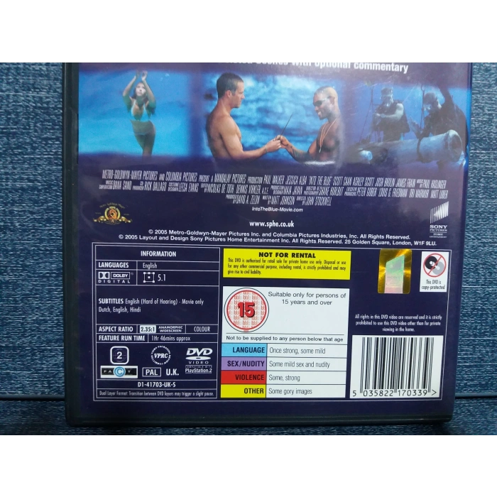 INTO THE BLUE DVD FİLM (İNGİLİZCE)