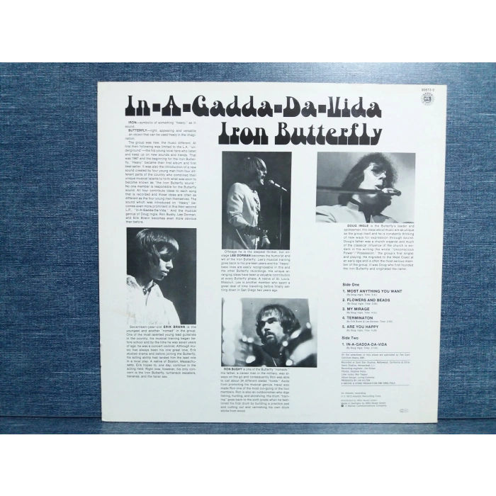 IRON BUTTERFLY IN A GADDA DA VIDA LP