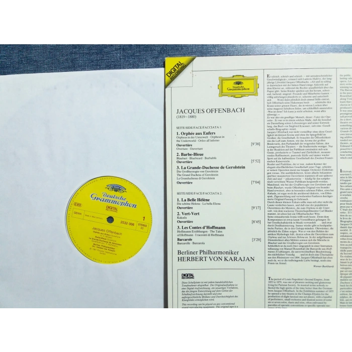 JACQUES OFFENBACH OVERTURES VON KARAJAN
