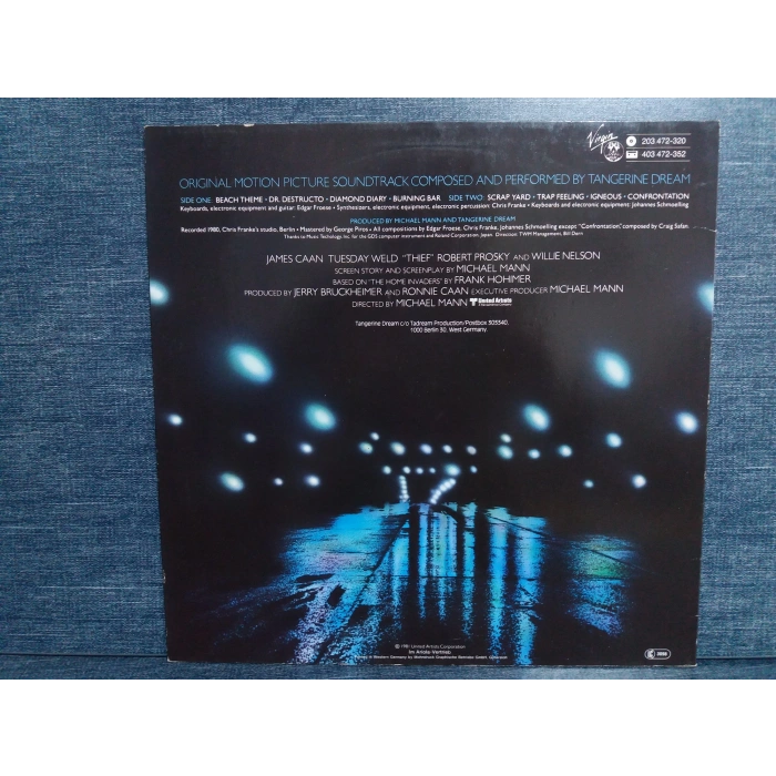 TANGERINE DREAM THIEF SOUNDTRACK MUSIC LP