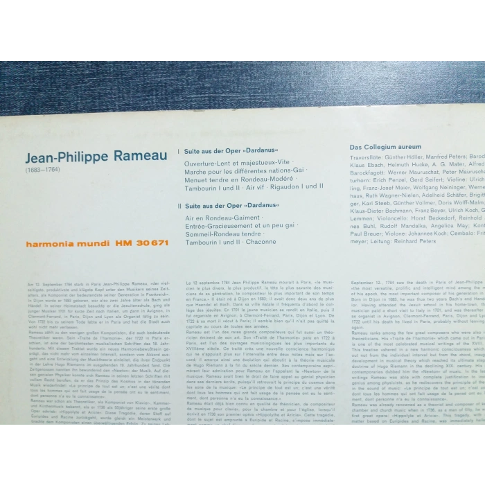 JEAN PHILIPPE RAMEAU DARDANUS COLLEGIUM AUREUM