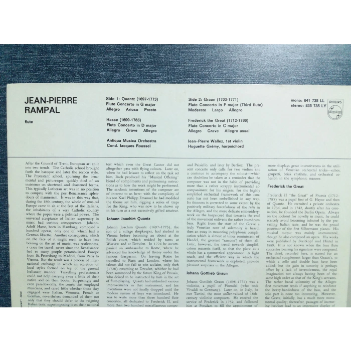 JEAN PIERRE RAMPAL FLOTEN IN SANS SOUCI LP (KALIN KAPAK)