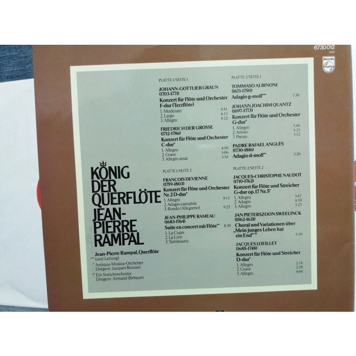 JEAN PIERRE RAMPAL FLUT GRAUN ALBINONI RAMEAU 2 LP