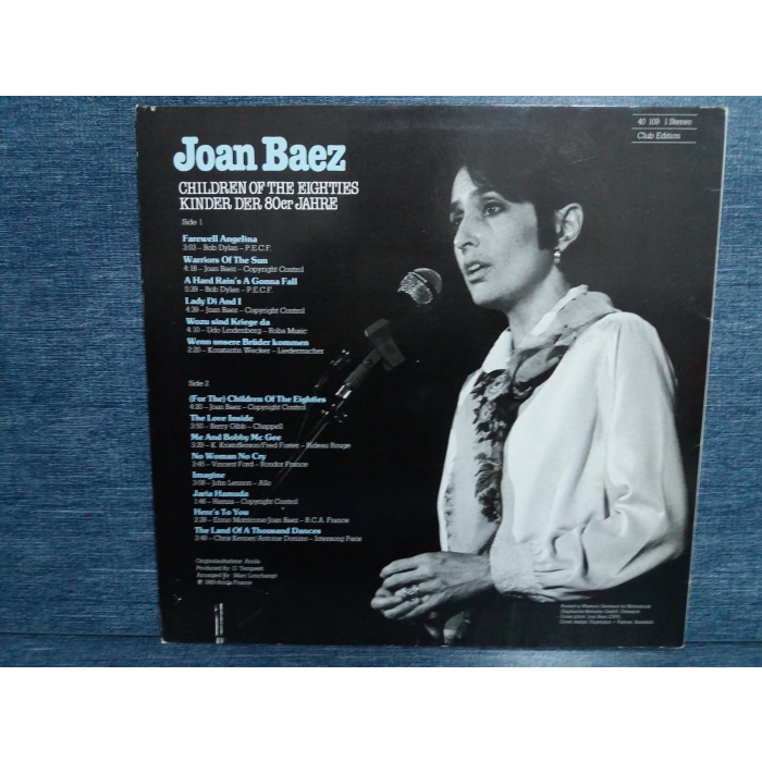 JOAN BAEZ CHILDREN OF THE EIGHTIES MUSIC LP