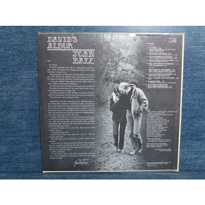 JOAN BAEZ DAVIDS ALBUM MUSIC LP