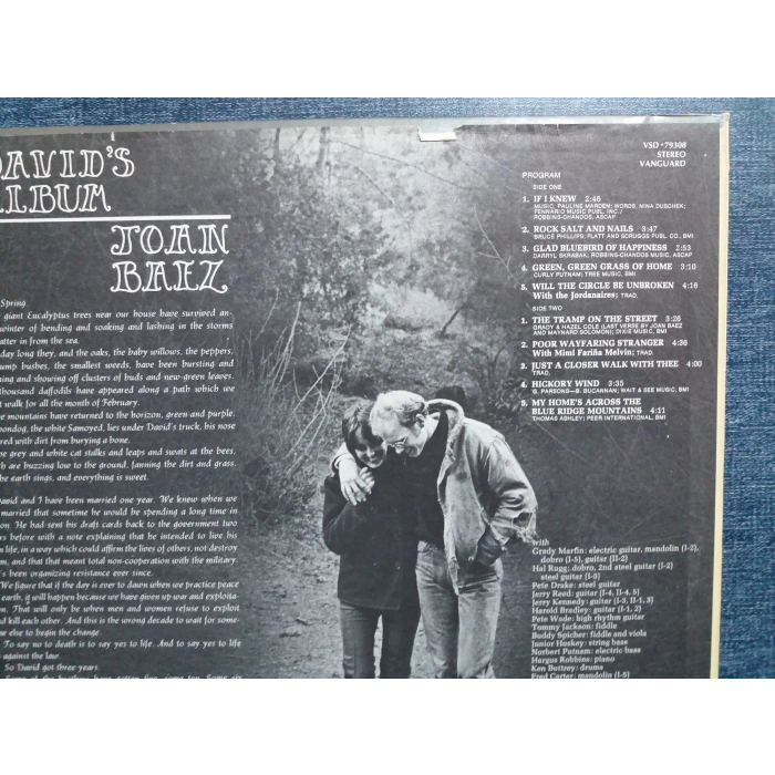 JOAN BAEZ DAVIDS ALBUM MUSIC LP