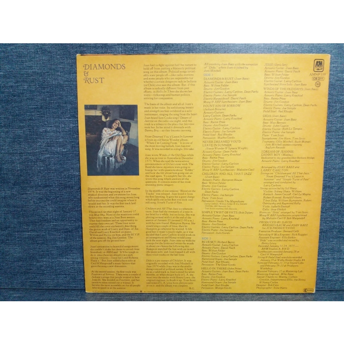 JOAN BAEZ DIAMONDS RUST MUSIC LP