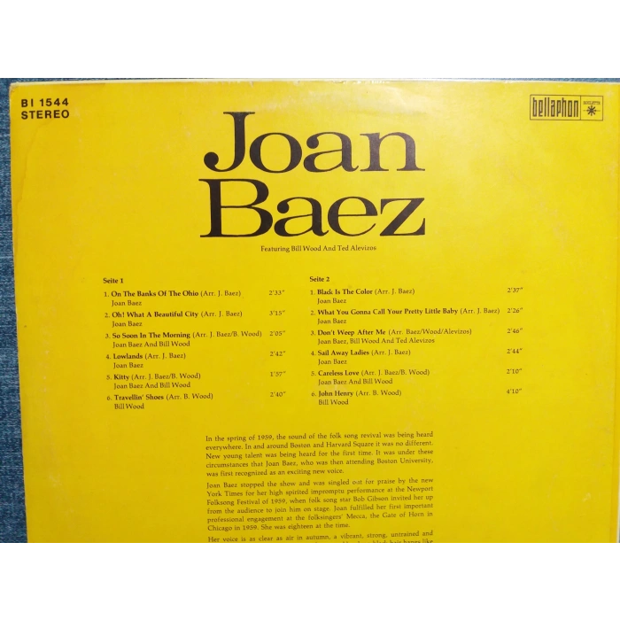 JOAN BAEZ FEAT BILL WOOD TED ALEVIZOS