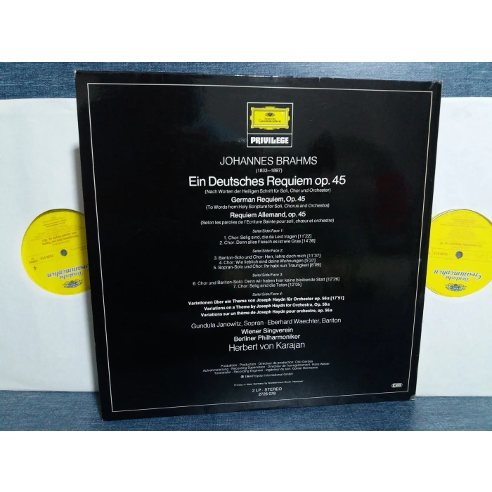 JOHANNES BRAHMS DEUTSCHES REQUIEM KARAJAN 2 LP