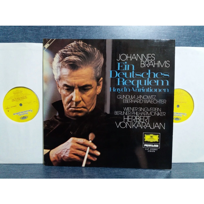 JOHANNES BRAHMS DEUTSCHES REQUIEM KARAJAN 2 LP