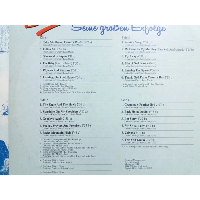 JOHN DENVER GREATEST ALBUM 2 LP