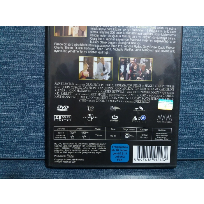 JOHN MALKOVICH OLMAK FİLM DVD