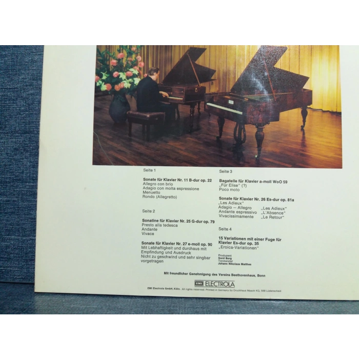 JÖRG DEMUS BEETHOVEN KLAVIER Nr.11-25-26-27 FUR ELISE EROICA  2 LP