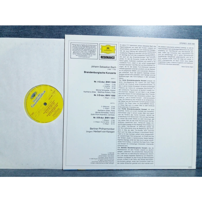 J.S. BACH BRANDENBURGISCHE Nr.4-5-6 MUSIC LP