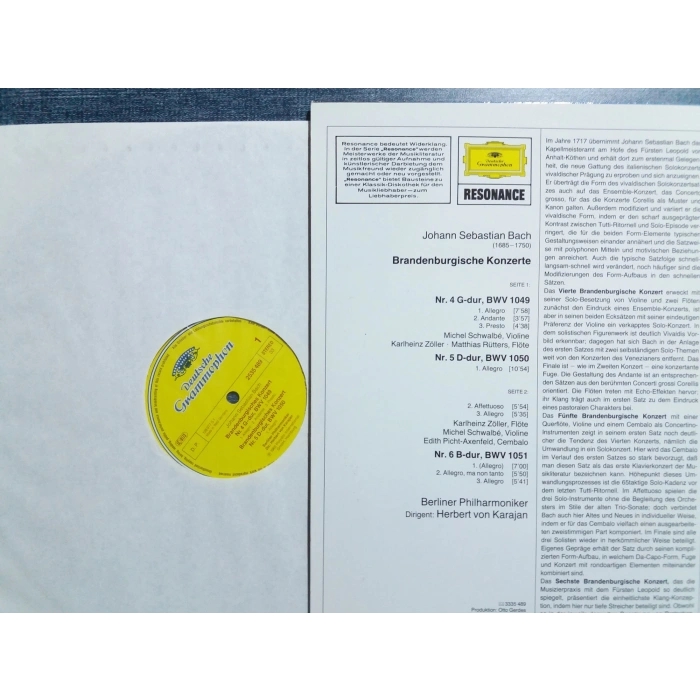 J.S. BACH BRANDENBURGISCHE Nr.4-5-6 MUSIC LP