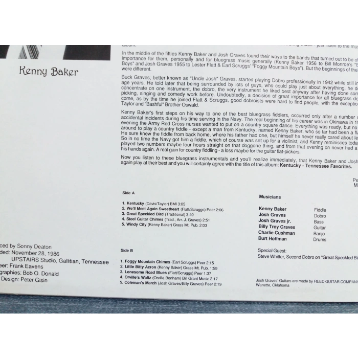 KENNY BAKER & JOSH GRAVES BLUEGRASS MUSIC LP