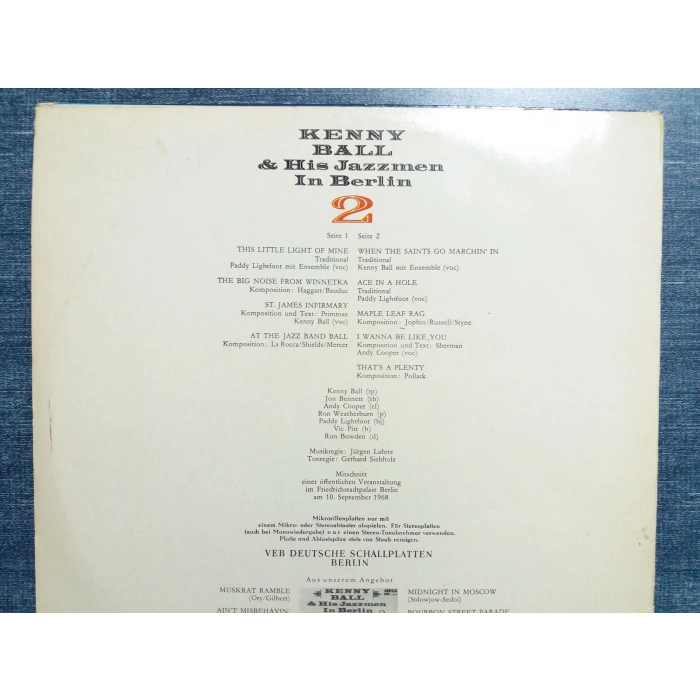 KENNY BALL JAZZMEN IN BERLIN MUSIC LP