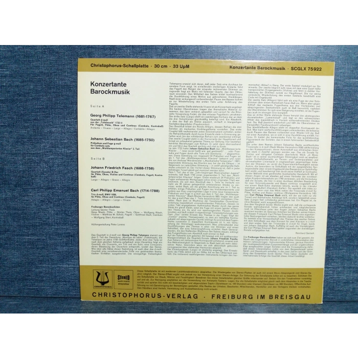 KONZERTANTE BAROCK MUSIC LP