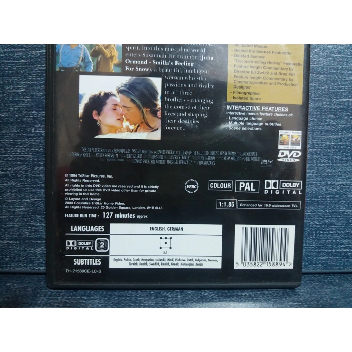 LEGENDS OF THE FALL DVD FİLM Tr Altyazı