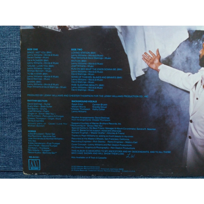 LENNY WILLIAMS RISE SLEEPING BEAUTY MUSIC LP