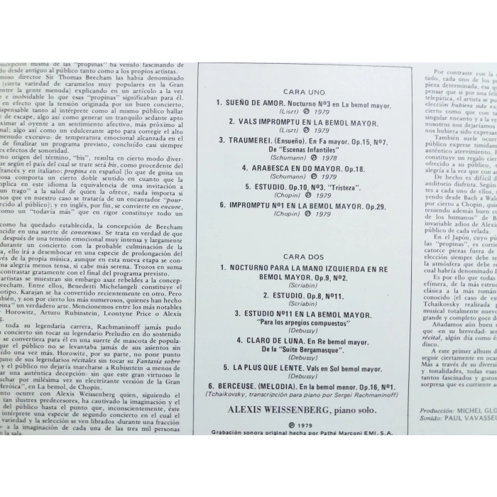 LES BIS DE ALEXIS WEISSENBERG MUSIC LP