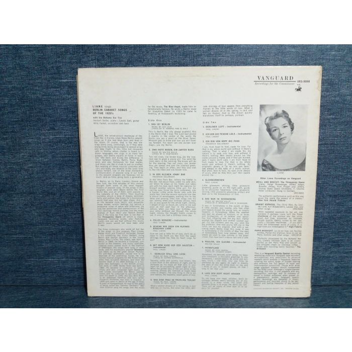 LIANE BERLIN CABARET SONGS MUSIC LP