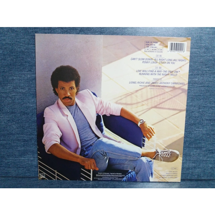 LIONEL RICHIE CANT SLOW DOWN MUSIC LP