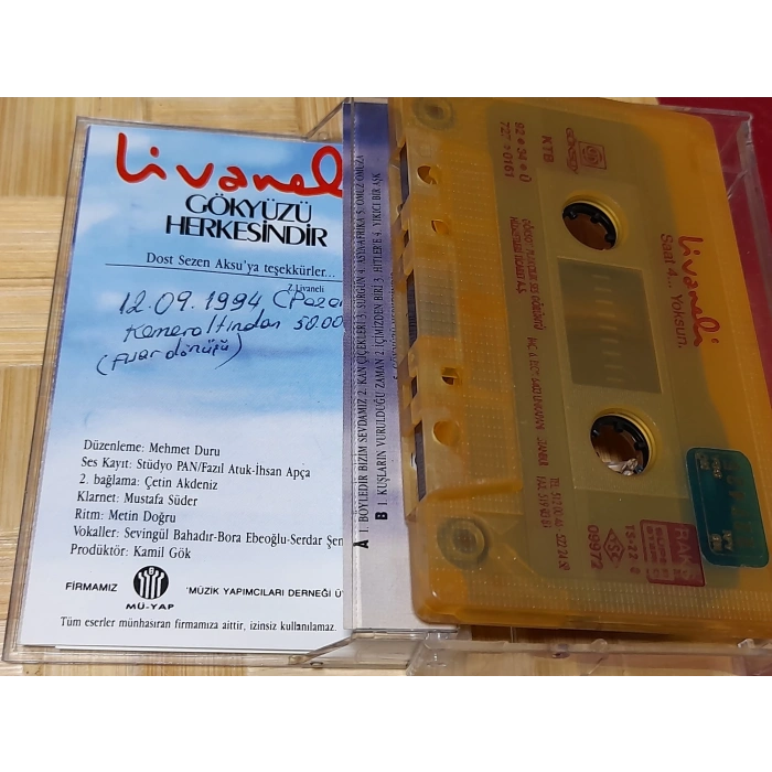 LİVANELİ GÖKYÜZÜ HERKESİNDİR MÜZİK KASETİ