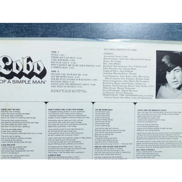 LOBO OF A SIMPLE MAN MUSIC LP