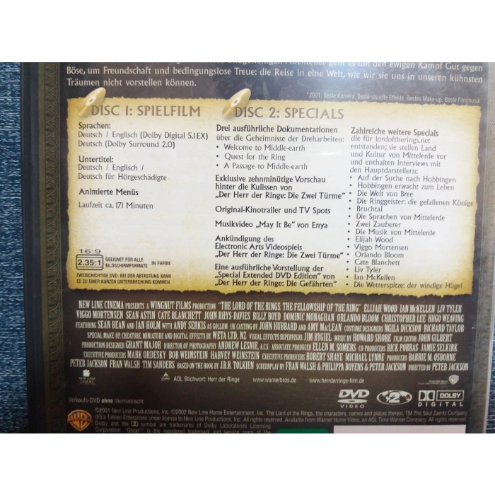 LORD OF THE RINGS DVD FİLM (İNGİLİZCE- 2 DISK)