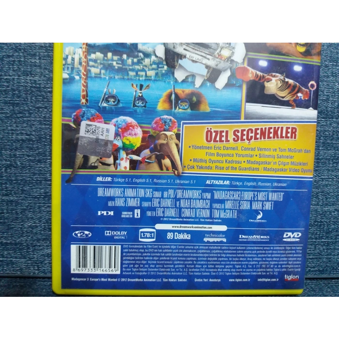 MADAGASKAR 3 DVD FİLM