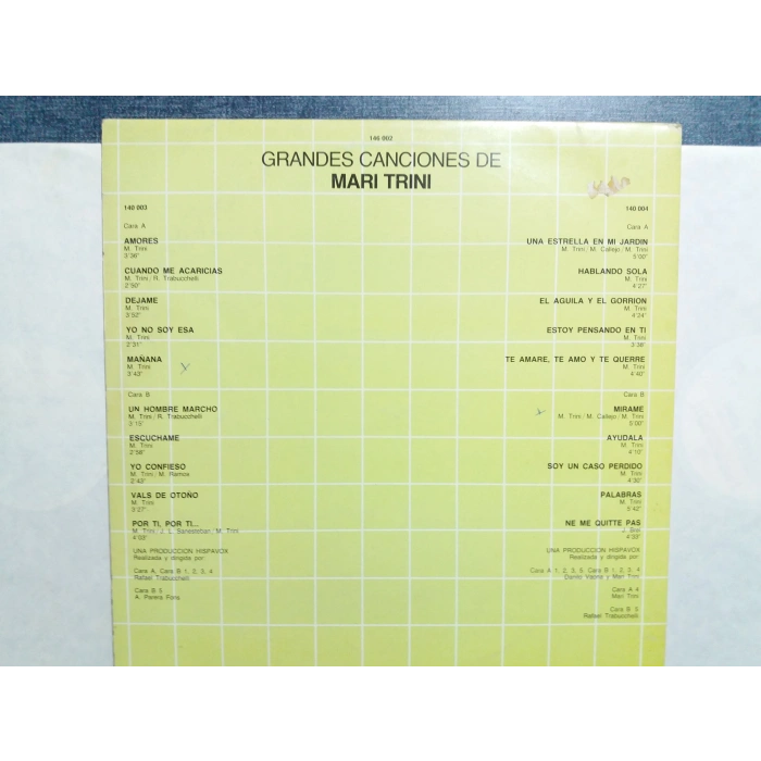 MARI TRINI GRANDES CANCIONES DE MUSIC 2 LP