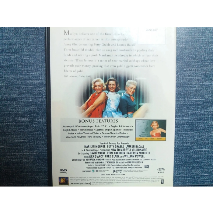 MARILYN MONROE HOW TO MILLIONARIE DVD FİLM (İNGİLİZCE)