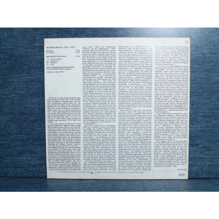MAURICE RAVEL LA VALSE BOLERO MUSIC LP