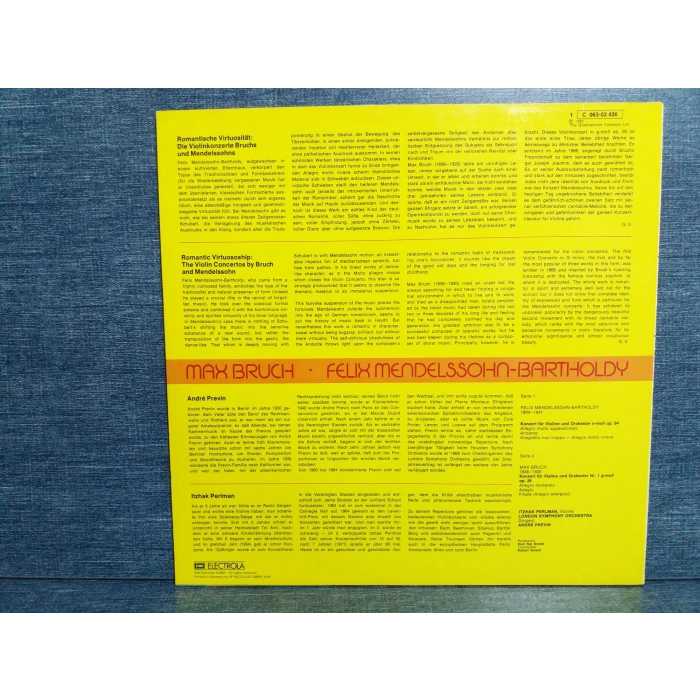 MAX BRUCH MENDELSSOHN ITZHAK PERLMAN ANDRE PREVIN